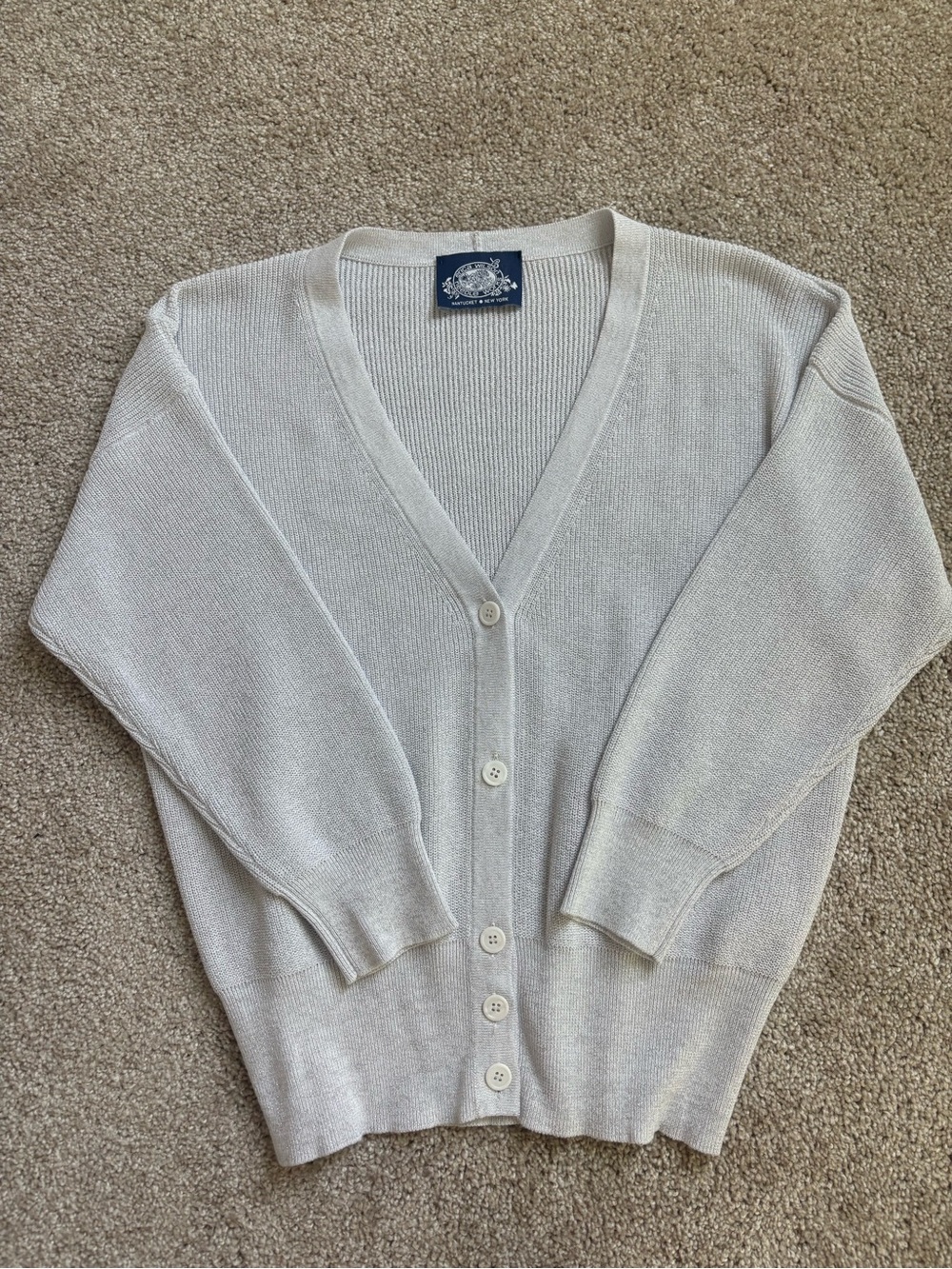 Erica Wilson V-Neck Button Front Cardigan Sweater
